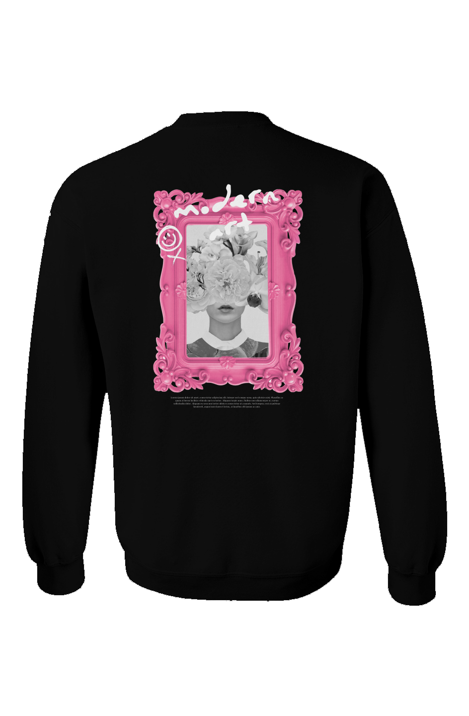 "Floral Muse" Black Embroidered Crewneck