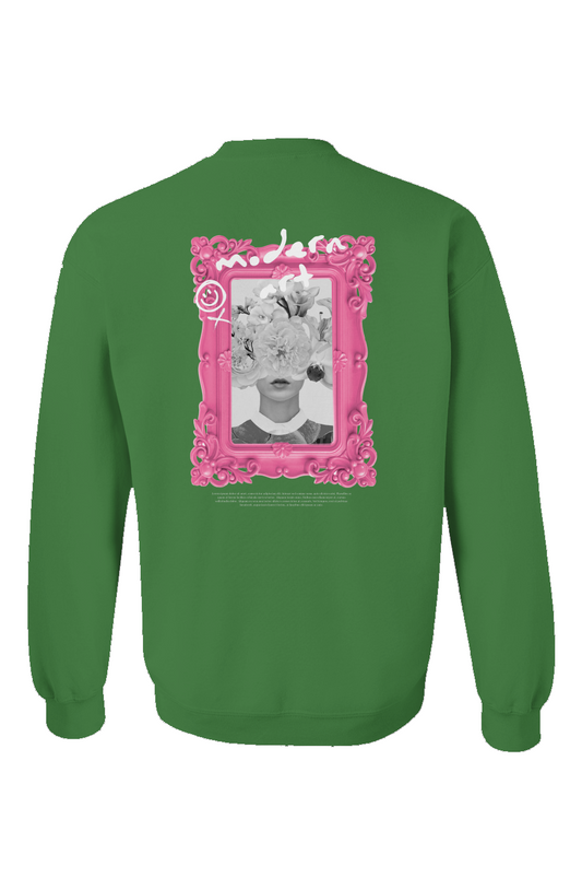 "Floral Muse" Irish Green Embroidered Crewneck