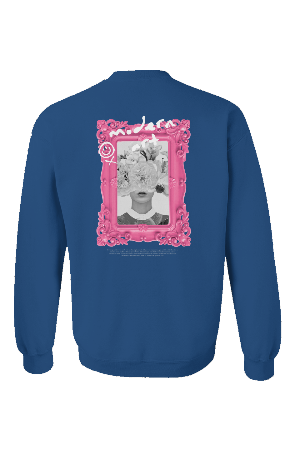 "Floral Muse" Royal Blue Embroidered Crewneck
