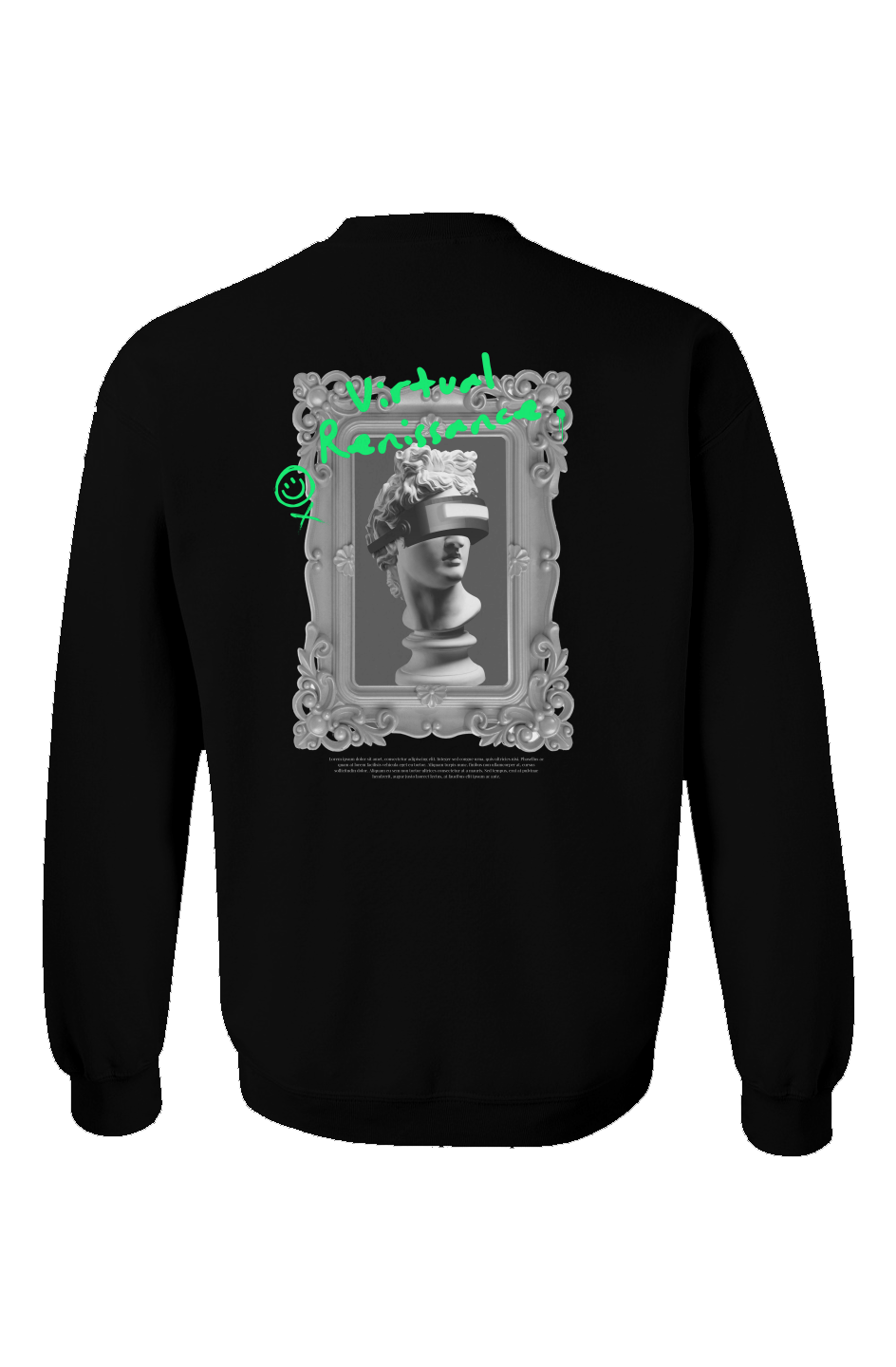 "Virtual Renaissance" Black Embroidered Crewneck