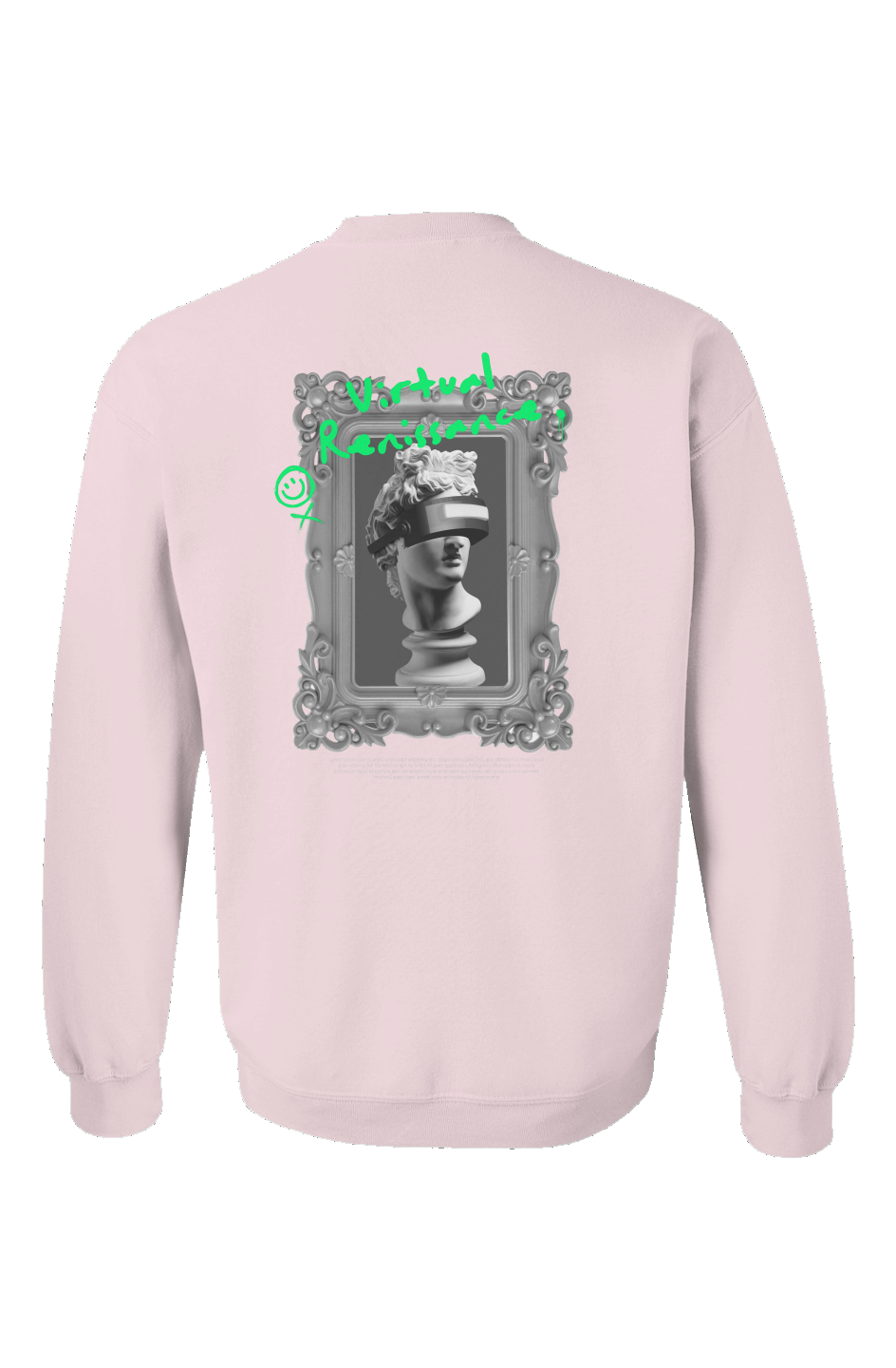"Virtual Renaissance" Light Pink Embroidered Crewneck