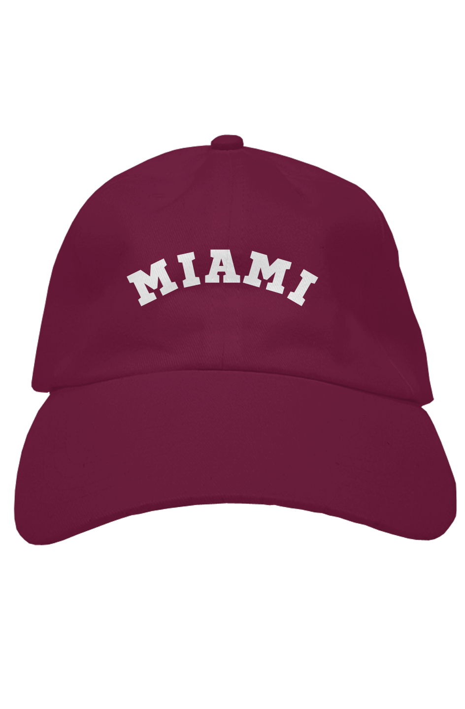 "Miami" Premium Dad Hat Embroidered - Maroon