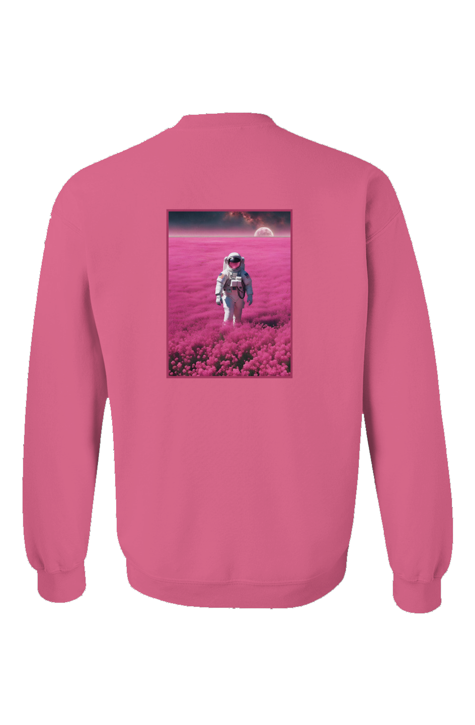 "Galactic Pink Explorer" Crewneck - Heliconia
