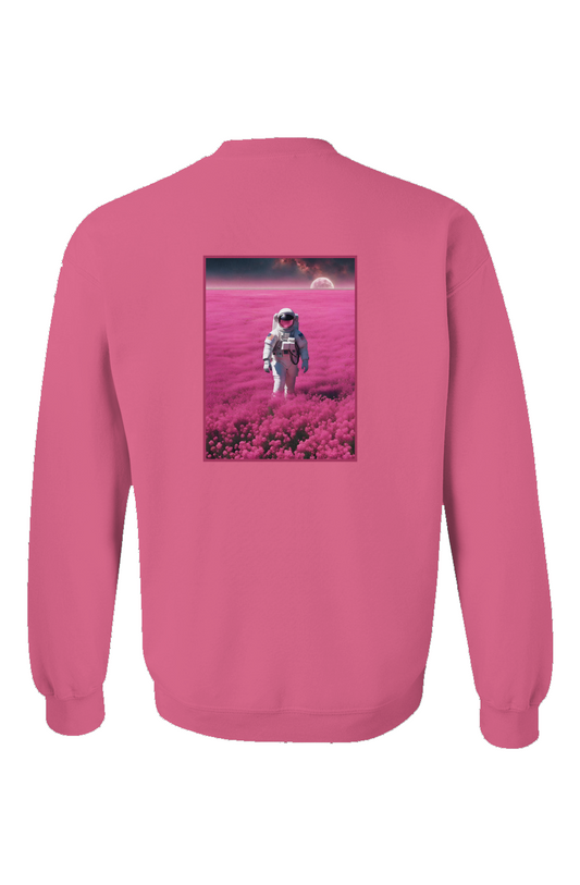 "Galactic Pink Explorer" Crewneck - Heliconia