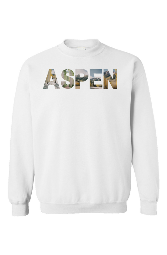"Aspen Dreams" Unisex Crewneck - White