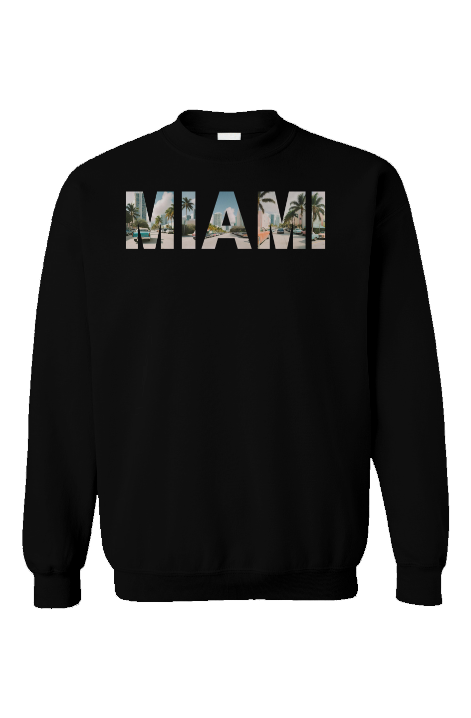 "Retro Miami" Unisex Crewneck - Black