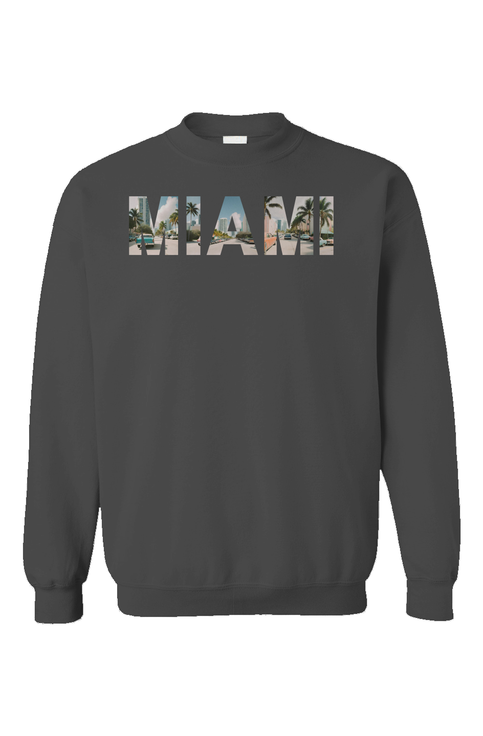 "Retro Miami" Unisex Crewneck - Charcoal