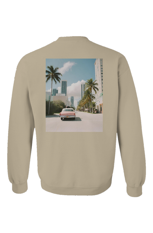 "Ocean Breeze Miami" Unisex Crewneck - Sand