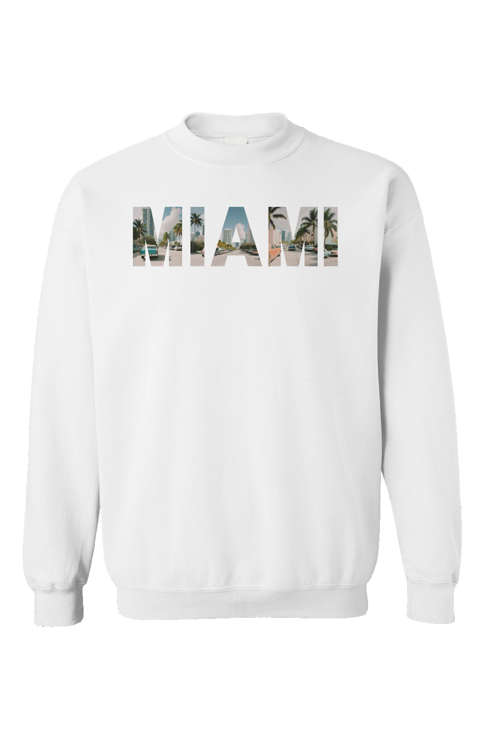 "Miami Vice Vibes" Unisex Crewneck - White