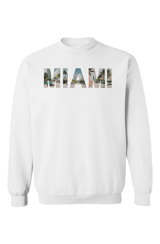"Miami Vice Vibes" Unisex Crewneck - White