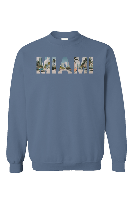 "Miami Vice Vibes" Unisex Crewneck - Indigo Blue