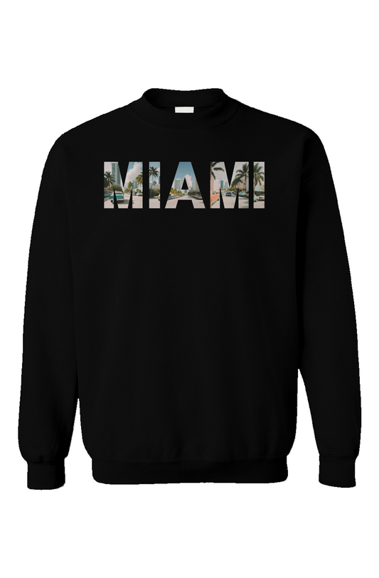 "Miami Vice Vibes" Unisex Crewneck - Black
