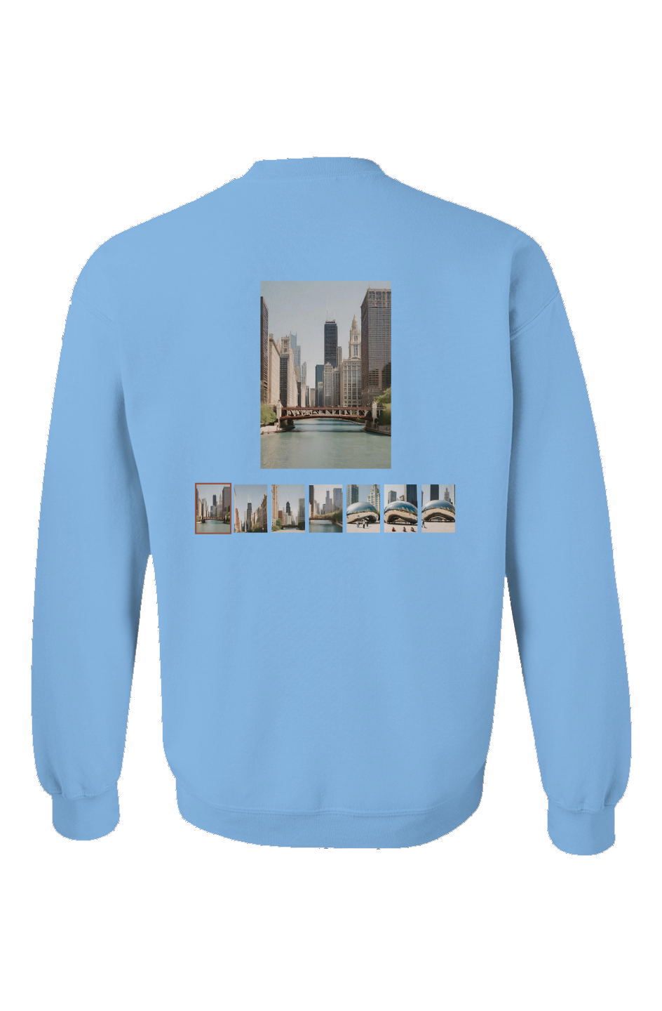 "Windy City Dreams" Crewneck - Carolina Blue