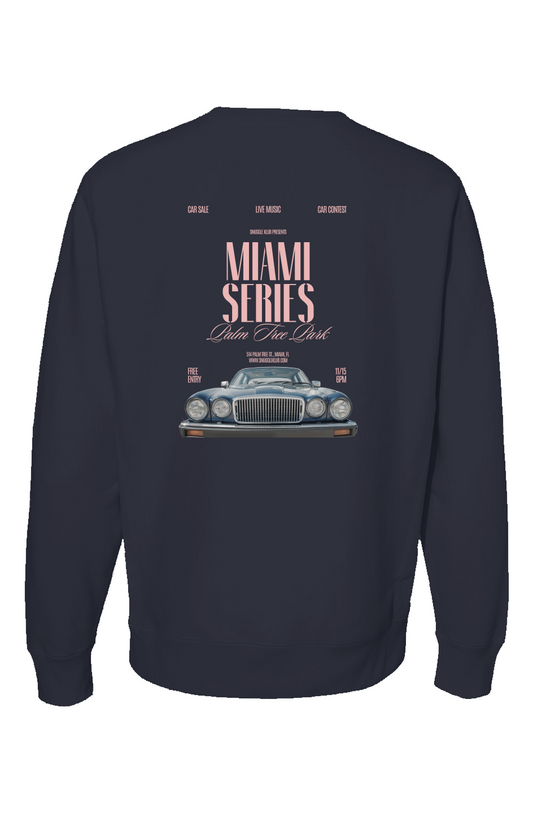 "Miami Cruise Comfort" Heavyweight Cross Grain Crewneck - Black