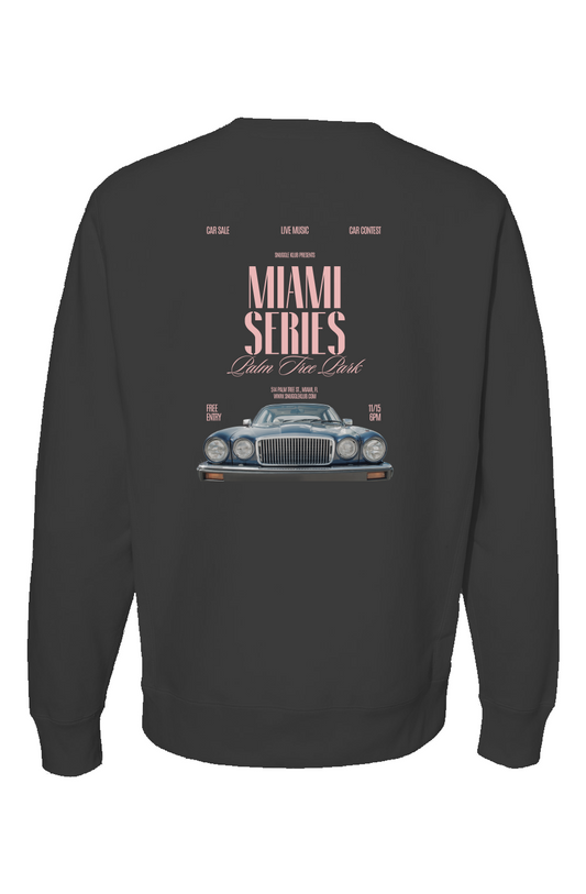 "Miami Cruise Comfort" Heavyweight Cross Grain Crewneck - Black