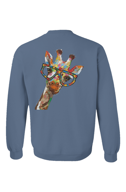 "Giraffe Chic" Unisex Crewneck - Indigo Blue