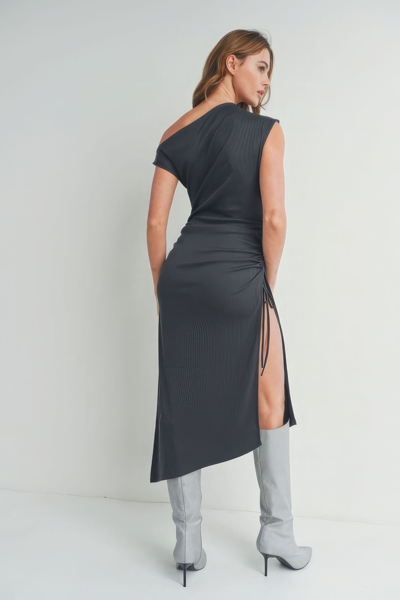 Off The Shoulder Maxi Slit Dress